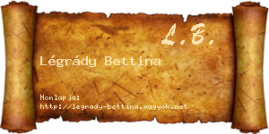 Légrády Bettina névjegykártya